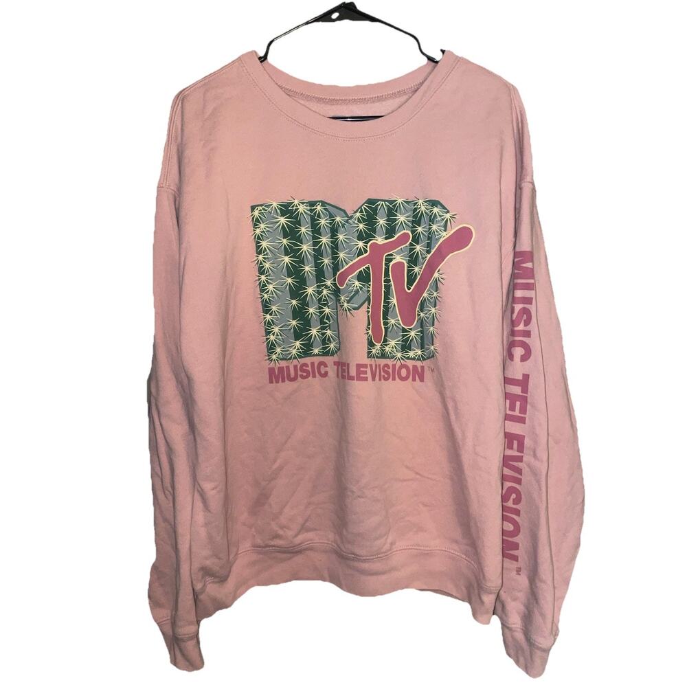 MTV TV Cactus Pullover Crewneck Sweatshirt Women’s XL Comfy Casual Y2K Fashion
